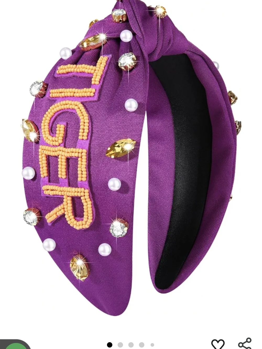 Embellished Headband with Orange Beading